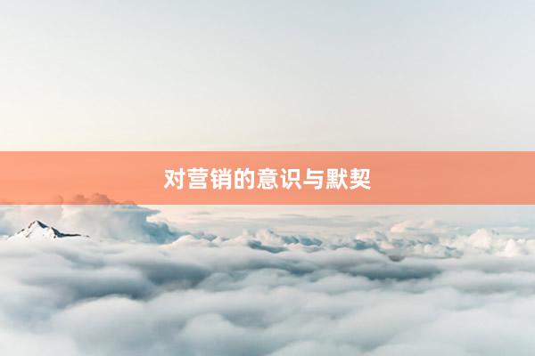 对营销的意识与默契